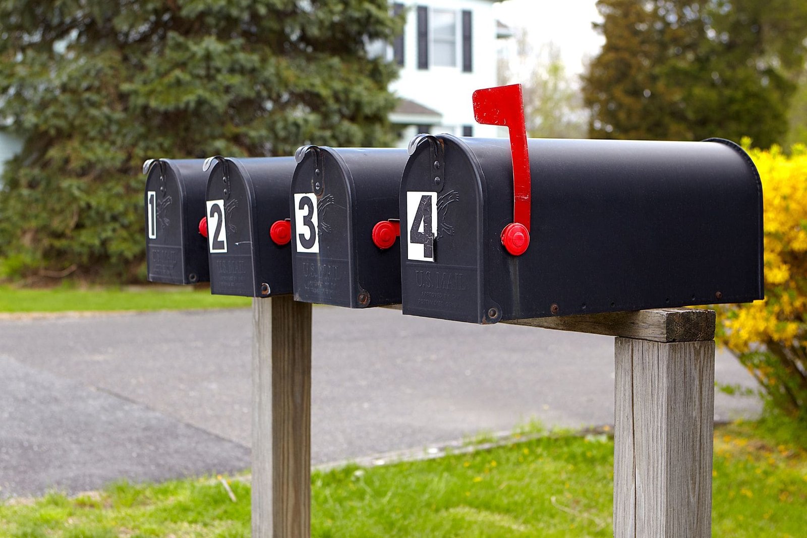 Cluster of community mailboxes in a gated Atlanta neighborhood