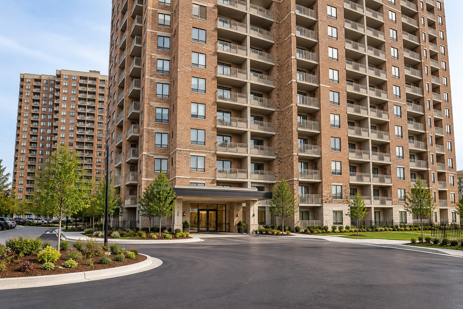 Brick restoration services on an Atlanta building