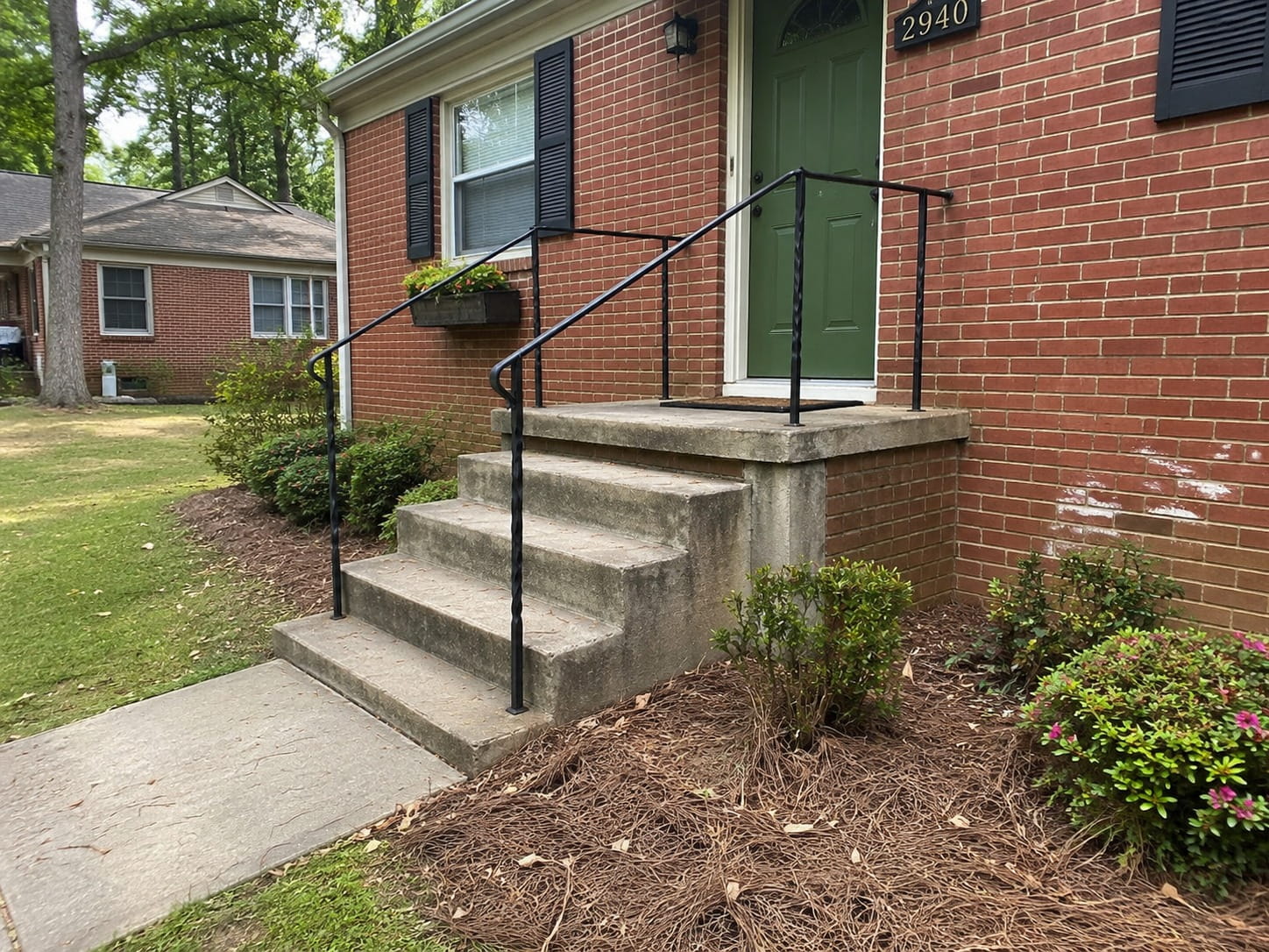 Finished concrete steps at an Atlanta property