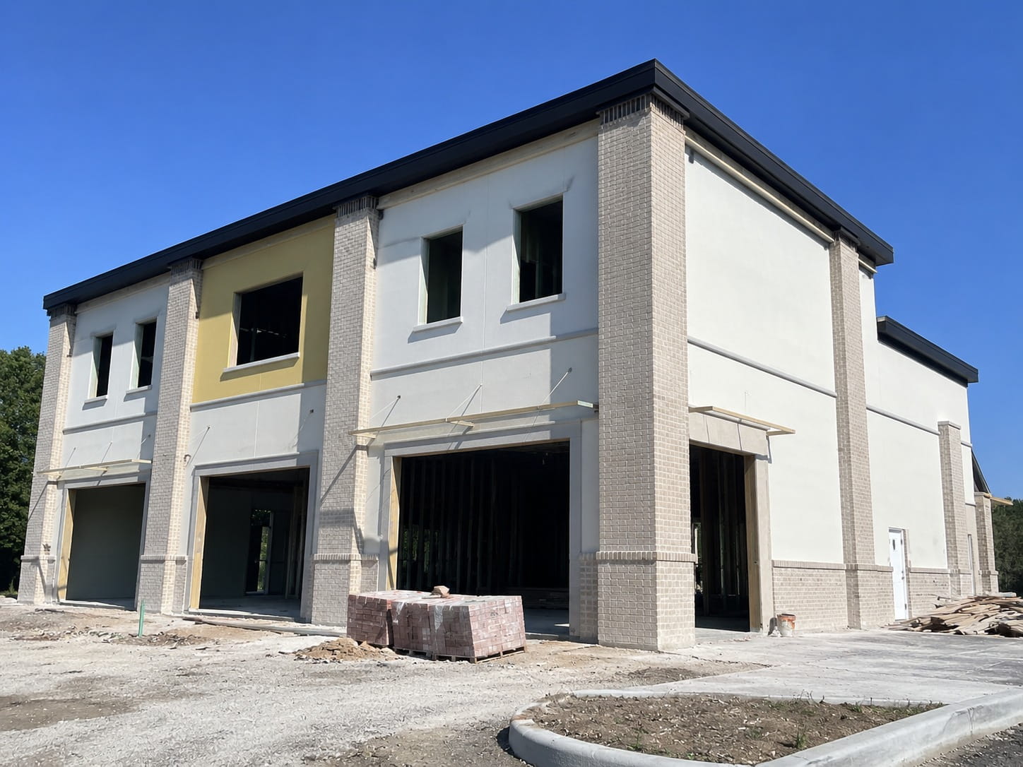 Stucco repair in progress on an Atlanta property