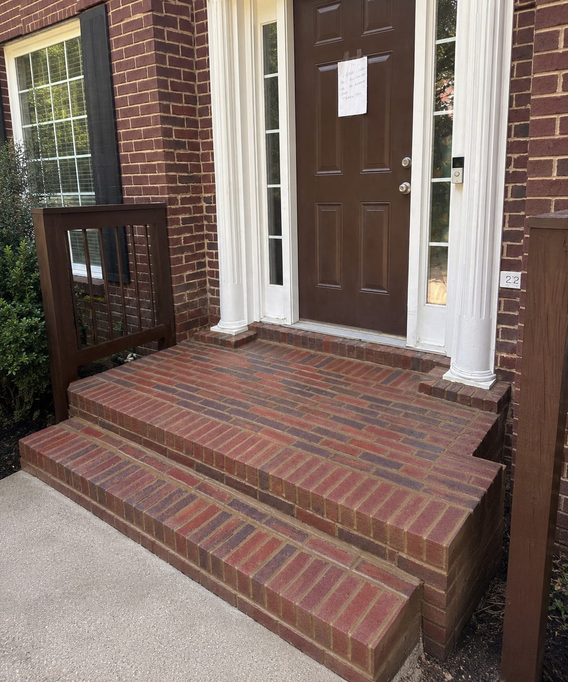 Completed brick veneer installation on an Atlanta property